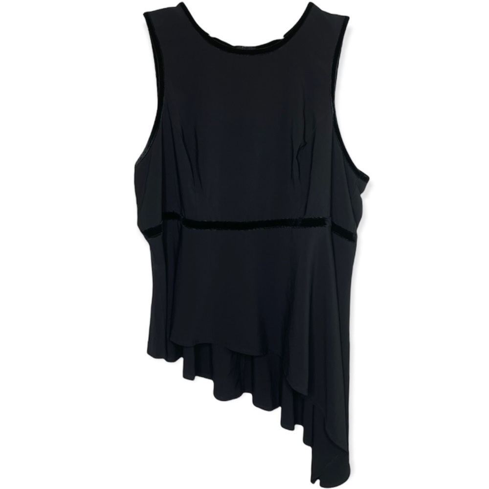 New Torrid Velvet Trim Asymmetrical Peplum Top